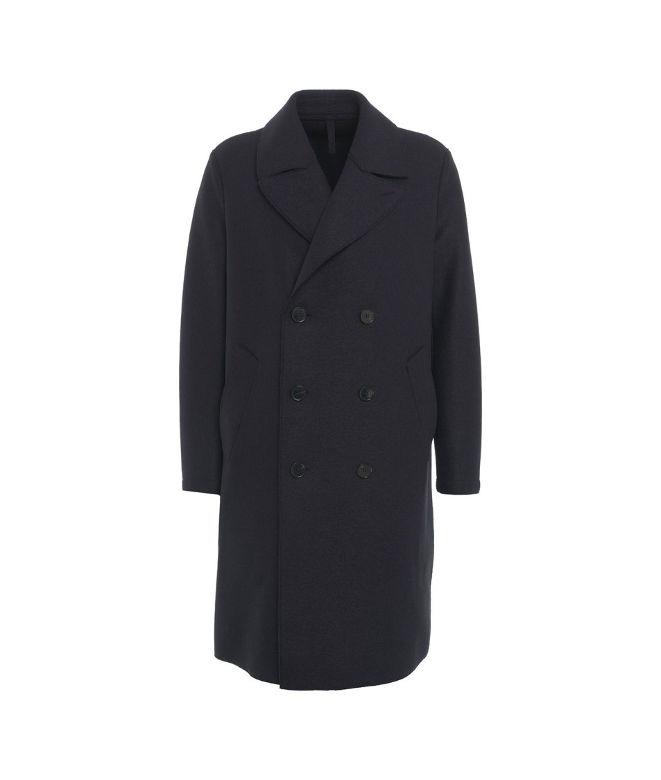 Harris Wharf London Coat In Pressed Virgin Wool In Black