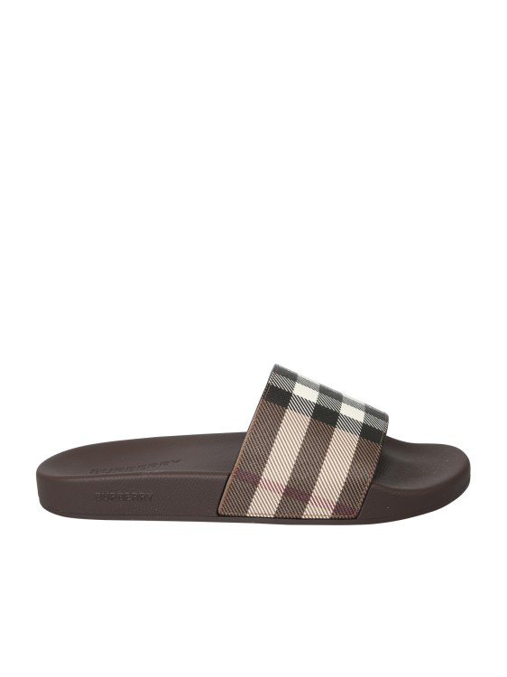 BURBERRY BROWN RUBBER SANDALS