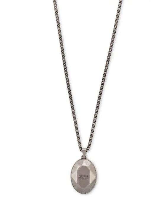 Shop Alexander Mcqueen The Faceted Stone Silver Necklace