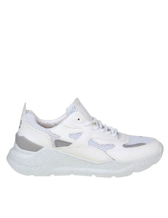 D.a.t.e. Fuga Eco-vegan Sneakers In White Leather And Fabric