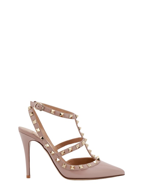 Shop Valentino Patent Leather Slingback With Iconic Studs In Pink