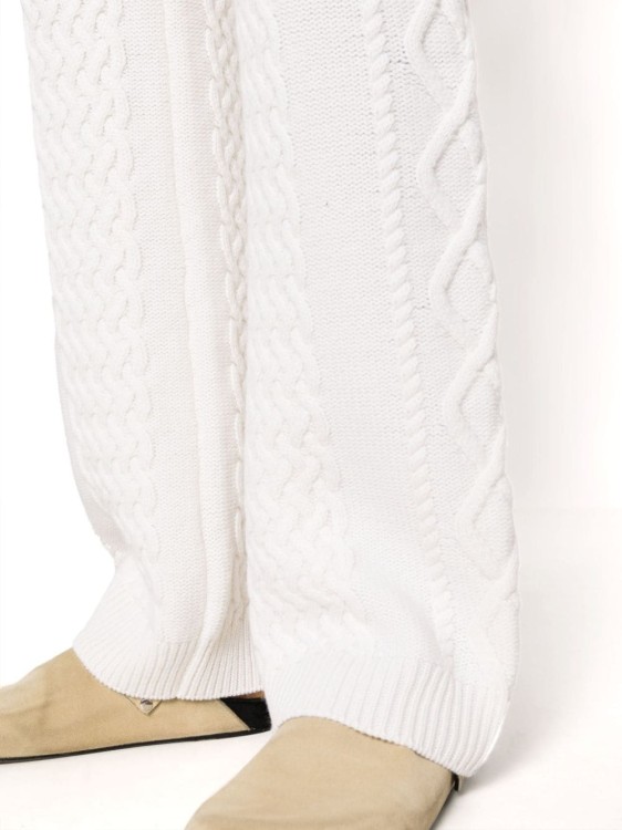 Shop Lorena Antoniazzi White Cable Knit Pants