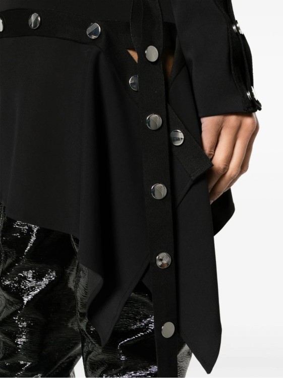 Shop Attico Asymmetric Black Stretch Jersey Mini Dress