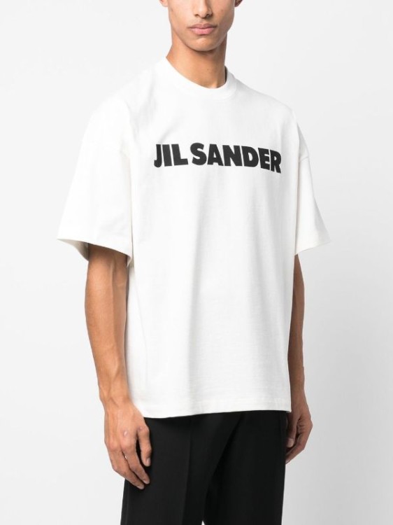 Shop Jil Sander Porcelaine Cotton Logo T-shirt In White