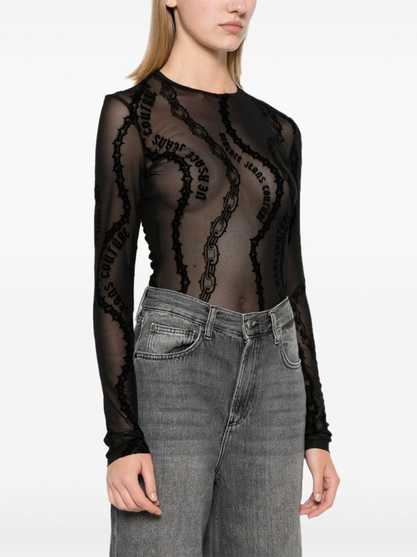 Versace Jeans Couture Top Black In Black