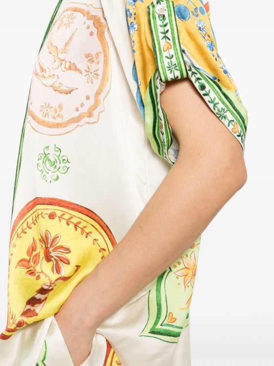 Shop Alemais Porcelain-print Ecru Shirt In Multicolor