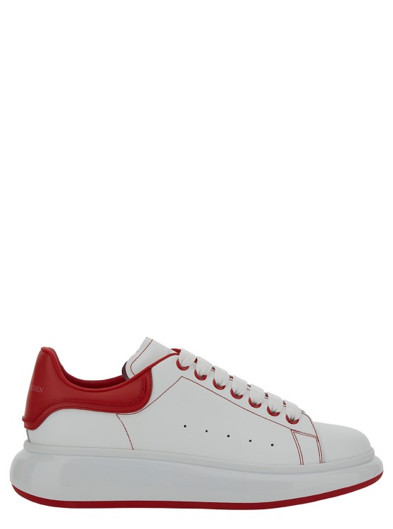 Alexander Mcqueen White Low Top Sneakers With Oversized Platform In Leather Man