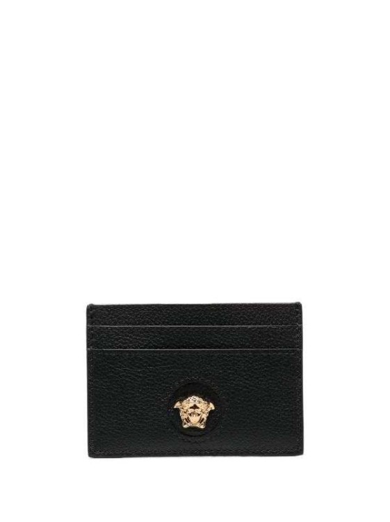 Shop Versace Medusa-embellished Cardholder In Black