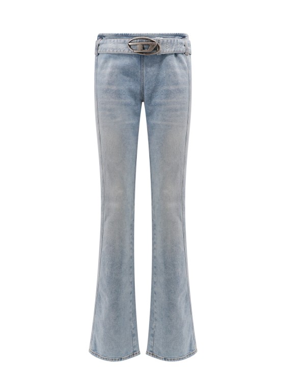 Diesel Cotton Jeans With Metal Oval-d Logo In Neutral
