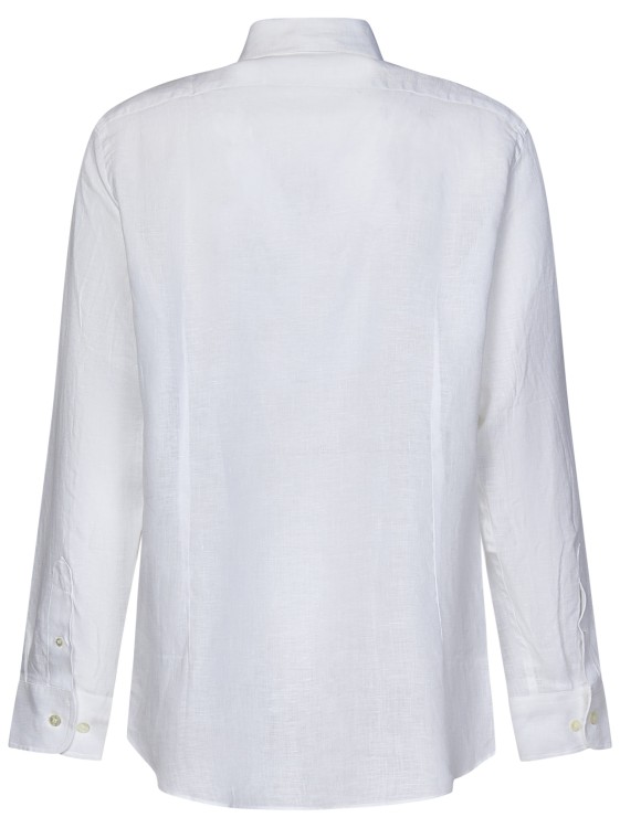 Shop Etro White Melange Effect Linen Shirt