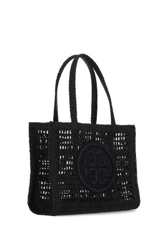 Shop Tory Burch Ella Hand-crocheted Small Tote Bag In Black