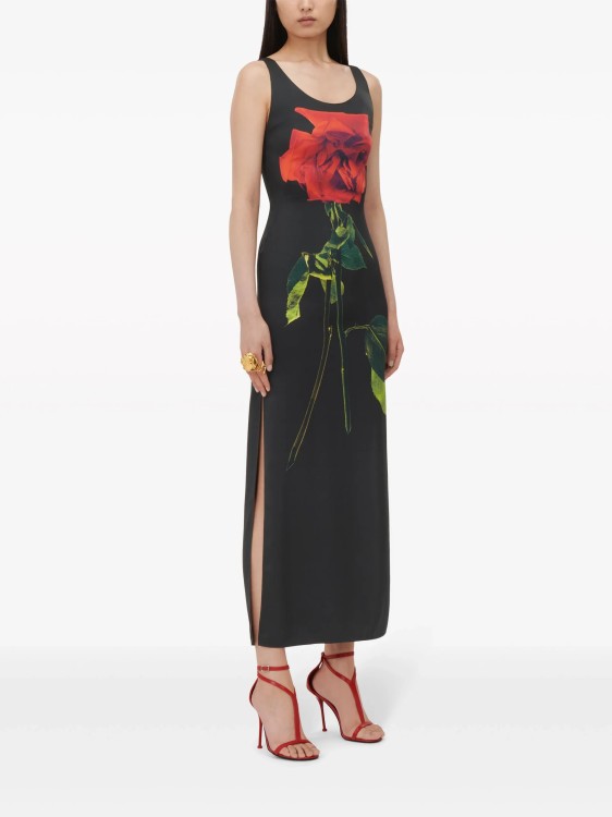 Shop Alexander Mcqueen Black Shadow Rose Maxi Dress