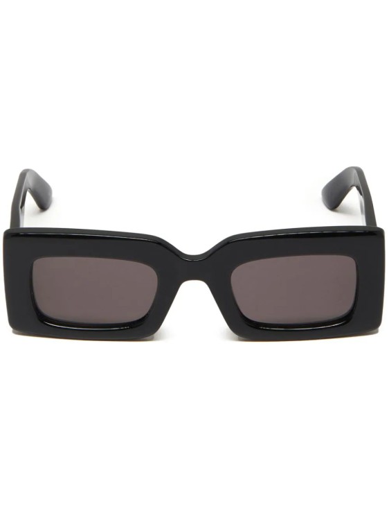 Alexander Mcqueen Black Bold Rectangular Sunglasses In Grey