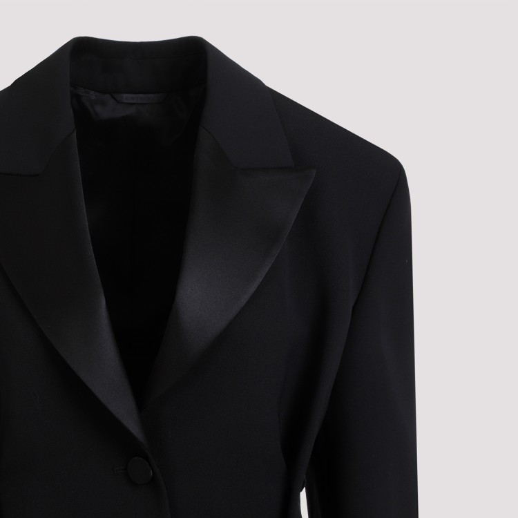 Givenchy Tricotine Wool Tuxedo Blazer In Black
