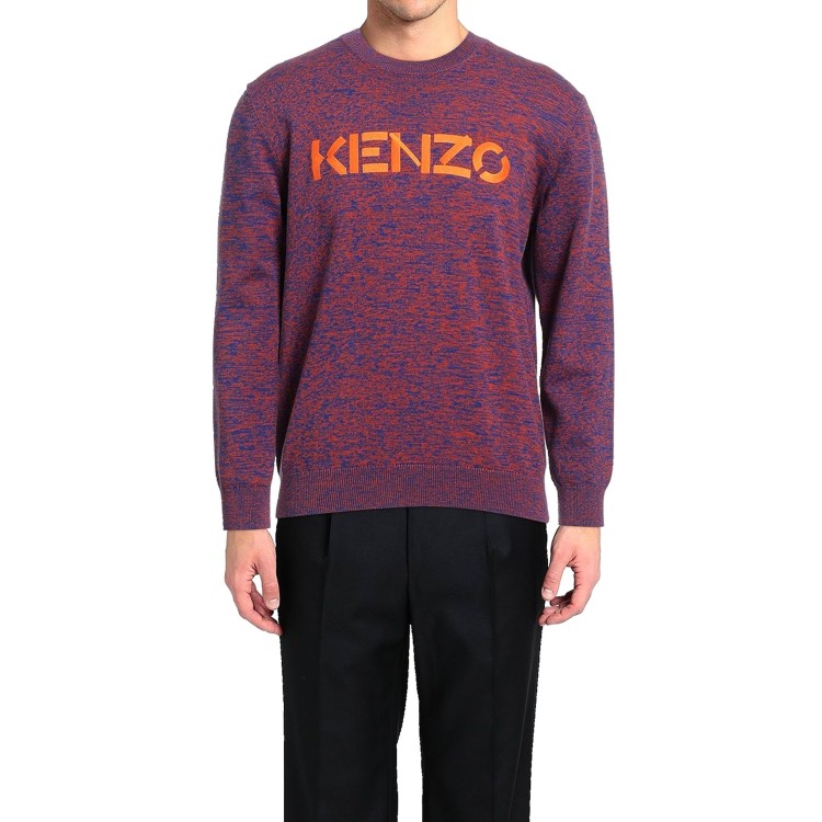 Shop Kenzo Cotton Logo Sweater In Burgundy