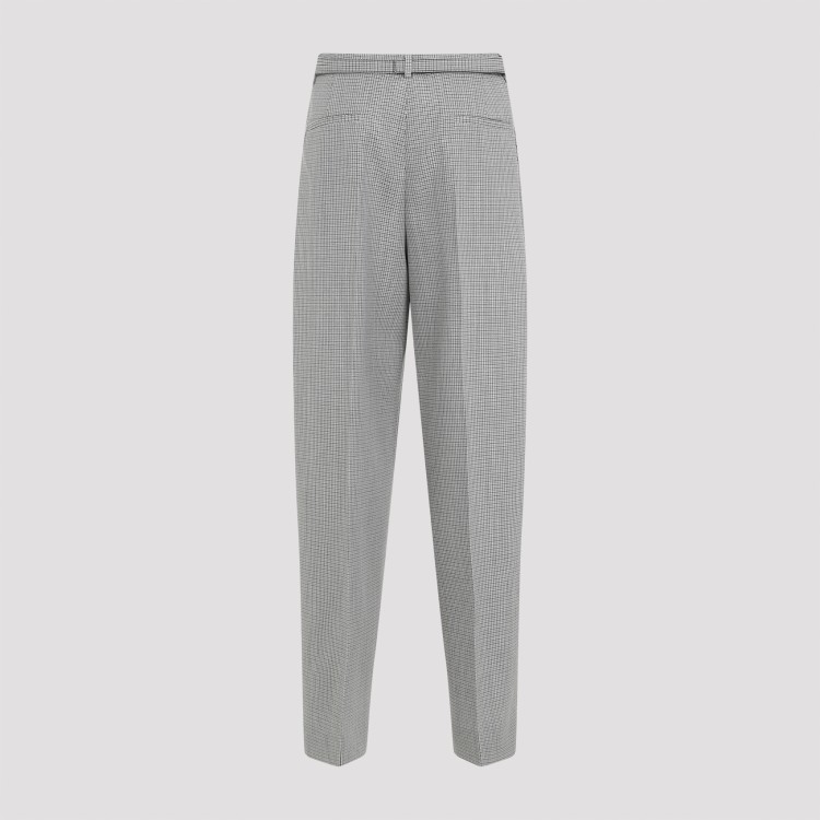 Jil Sander Tailored Check Trousers With Belt Clothing In Grey