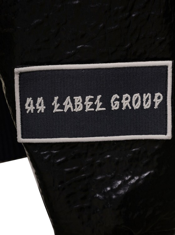 Shop 44 Label Group Black Varsity Jacket With Faux Leather Sleeves And Logo Patch