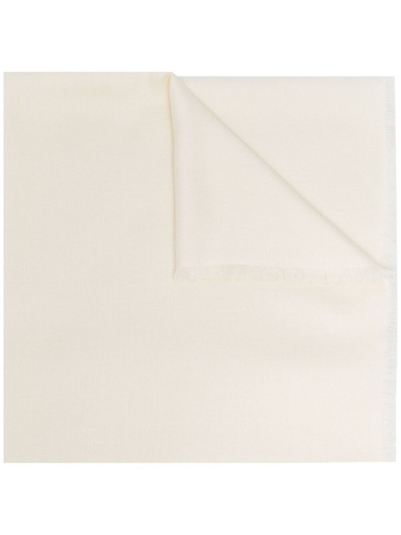 Max Mara Cashmere-silk Scarf In White