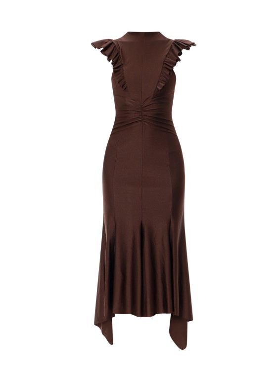 Shop Philosophy Di Lorenzo Serafini Long Dress With Rouches And Drapery In Black