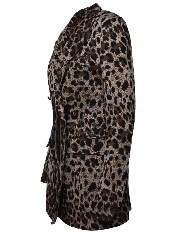 Shop Dolce & Gabbana Leopard Viscose Blazer In Brown