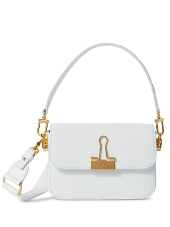 Off-white Binder Small Leather Shoulder Bag In White