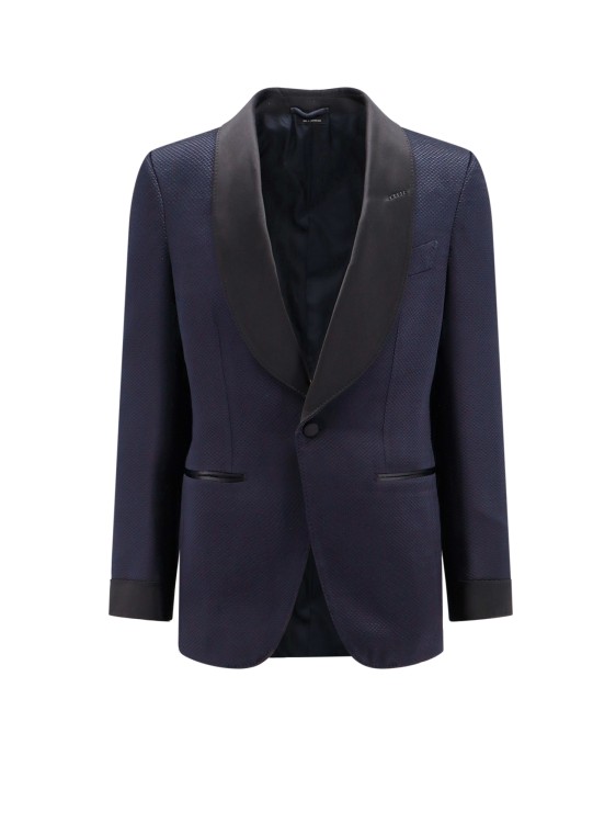 Tom Ford Sim-fit Shawl-collar Satin-trimmed Wool And Silk-blend Tuxedo Jacket In Black