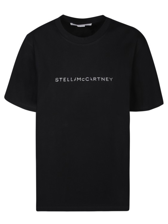 Stella Mccartney Blcak Cotton T-shirt In Black