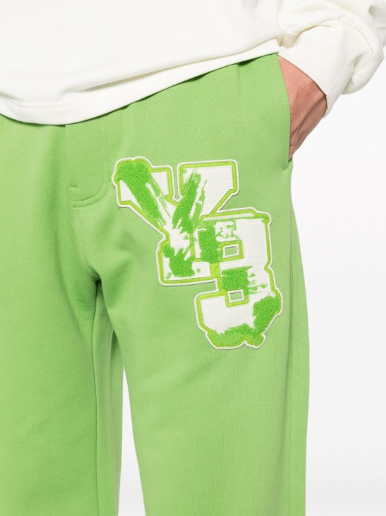 Shop Y-3 Green Logo Patch Pants