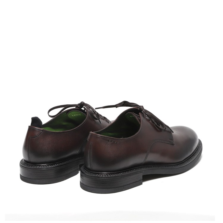 Shop Alexander Hotto Derby In Soft Dark Brown Leather