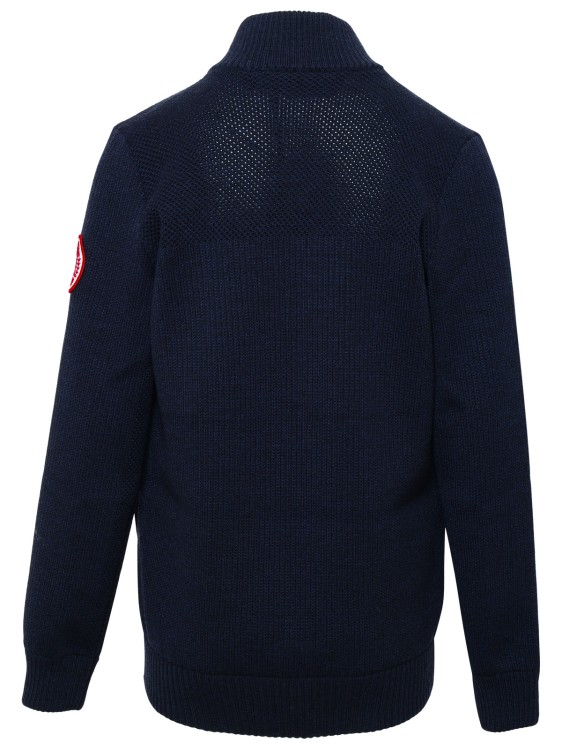 Shop Canada Goose Hybridge Sweater In Blue Wool Mix In Black