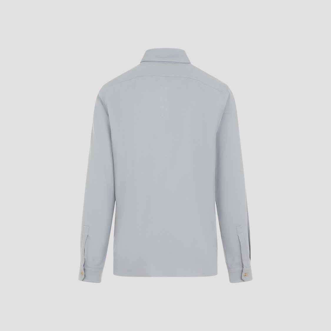 Rick Owens Work Shirt With Double Stitching And Flap Pockets In Blue