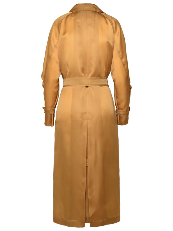 Shop Max Mara Sacco' Silk Leather Trench Coat In Brown