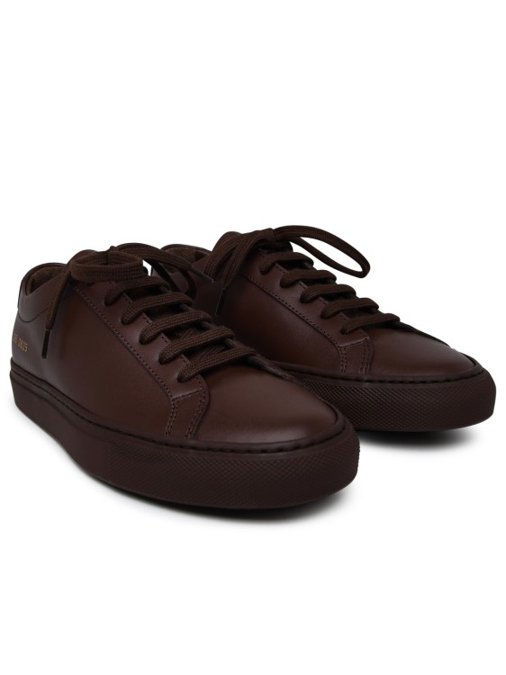 Shop Common Projects Achilles Sneaker In Brown Leather In Black