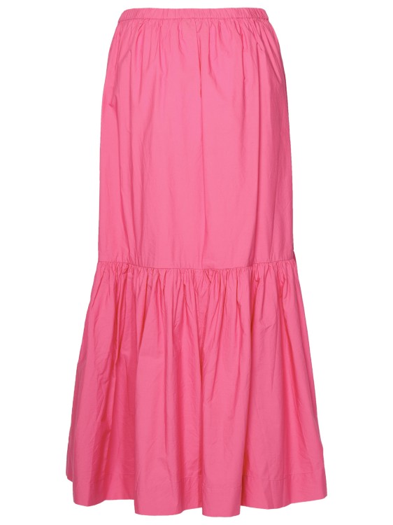 Shop Ganni Fuchsia Cotton Skirt In Pink