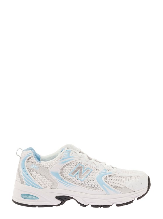 Shop New Balance '530' White And Light Blue Low Top Sneakers