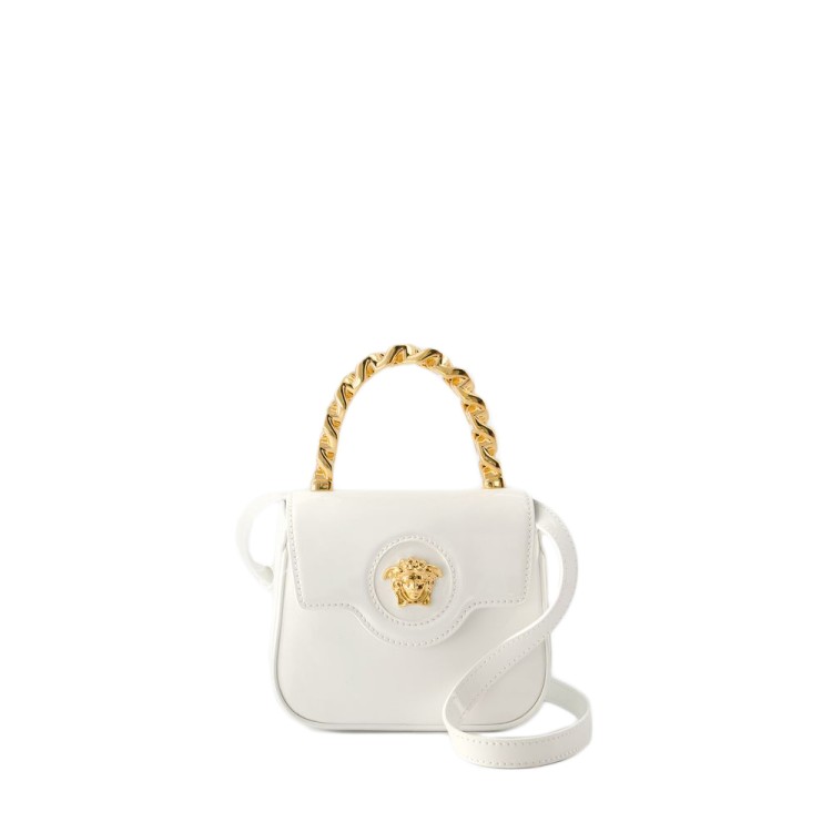 Shop Versace La Medusa Mini Bag - Leather - White