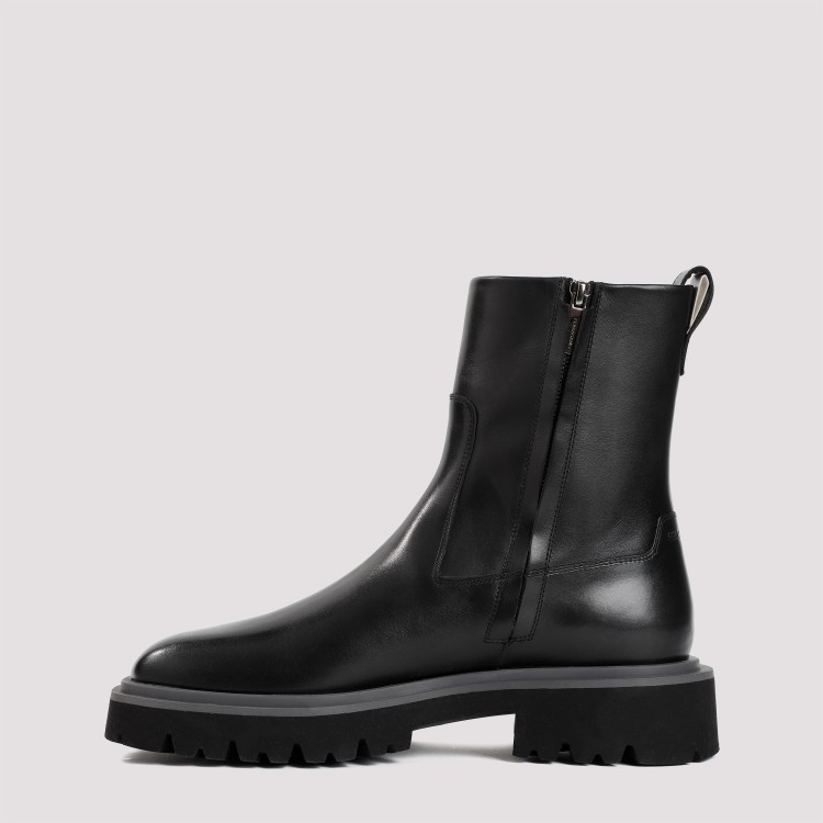 Shop Ferragamo Fulvio Black Calf Leather Boots