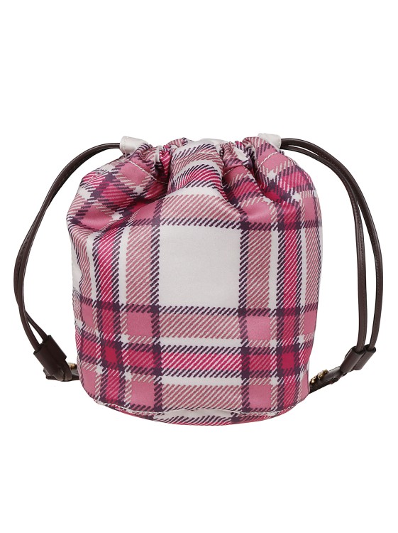 Shop Etro Check Motif Pouch In Pink