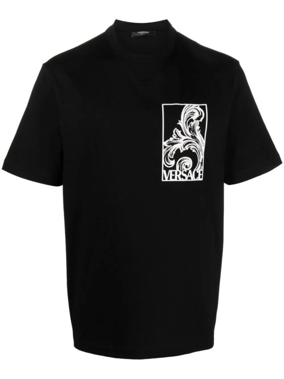 Shop Versace Black Palmette T-shirt