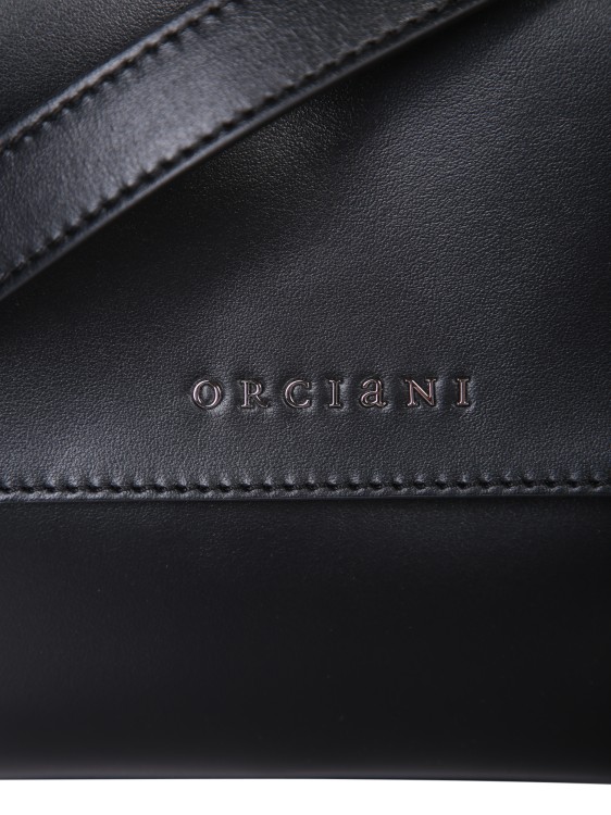 Shop Orciani Leather Hanlde Bag In Black