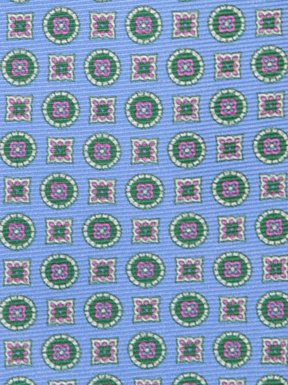 Shop Kiton Pure Silk Tie In Micro Pattern Design In Blue