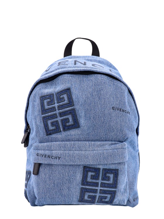 Denim Backpack With Logo Embroideries by Givenchy in Blue color