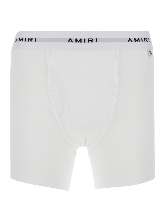 Amiri White Boxer Briefs With Branded Band In Cotton Blend