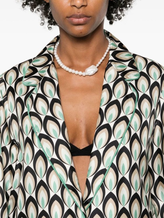 Lorena Antoniazzi Graphic-print Silk Blazer In Multicolor