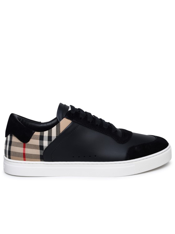 Shop Burberry Stevie' Black Leather Sneakers