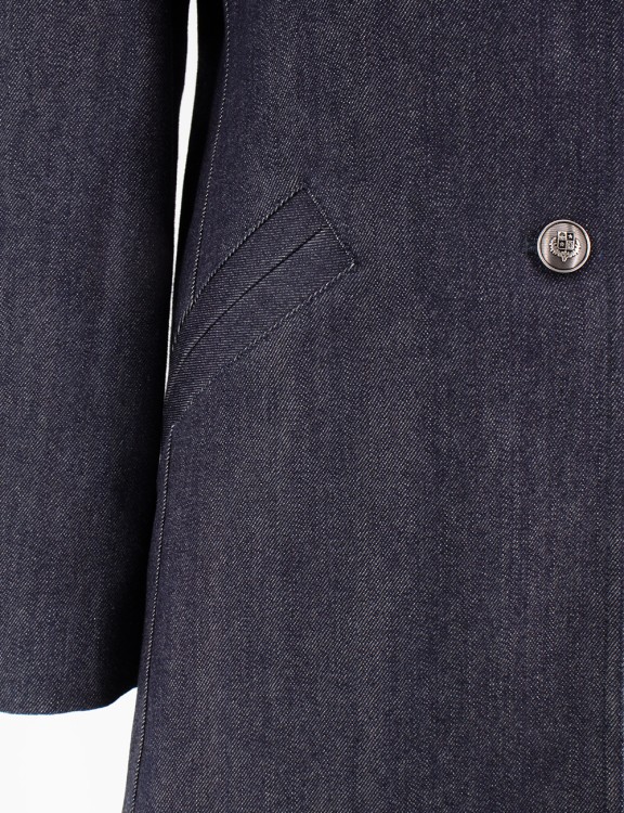 Shop Loro Piana Japanese Cotton And Cashmere Denim Long Jacket In Black