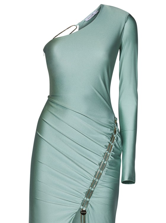 Shop Danamè Mint Green One-shoulder Ivy Long Dress