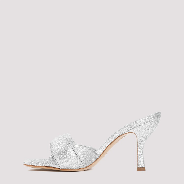 Shop Gia Borghini Silver Glitter Alodie Sandals