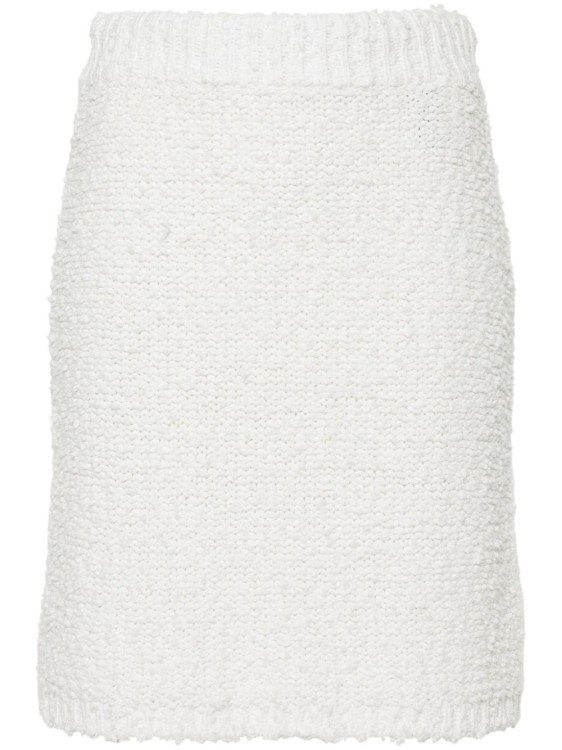 Joseph Textured Knit Skirt In White