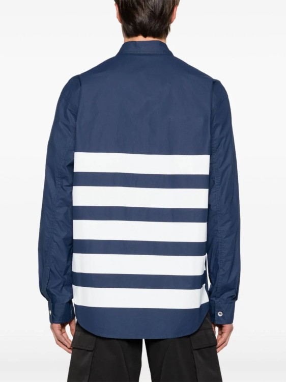 Shop Stone Island Stripe-detail Shirt Jacket In Blue